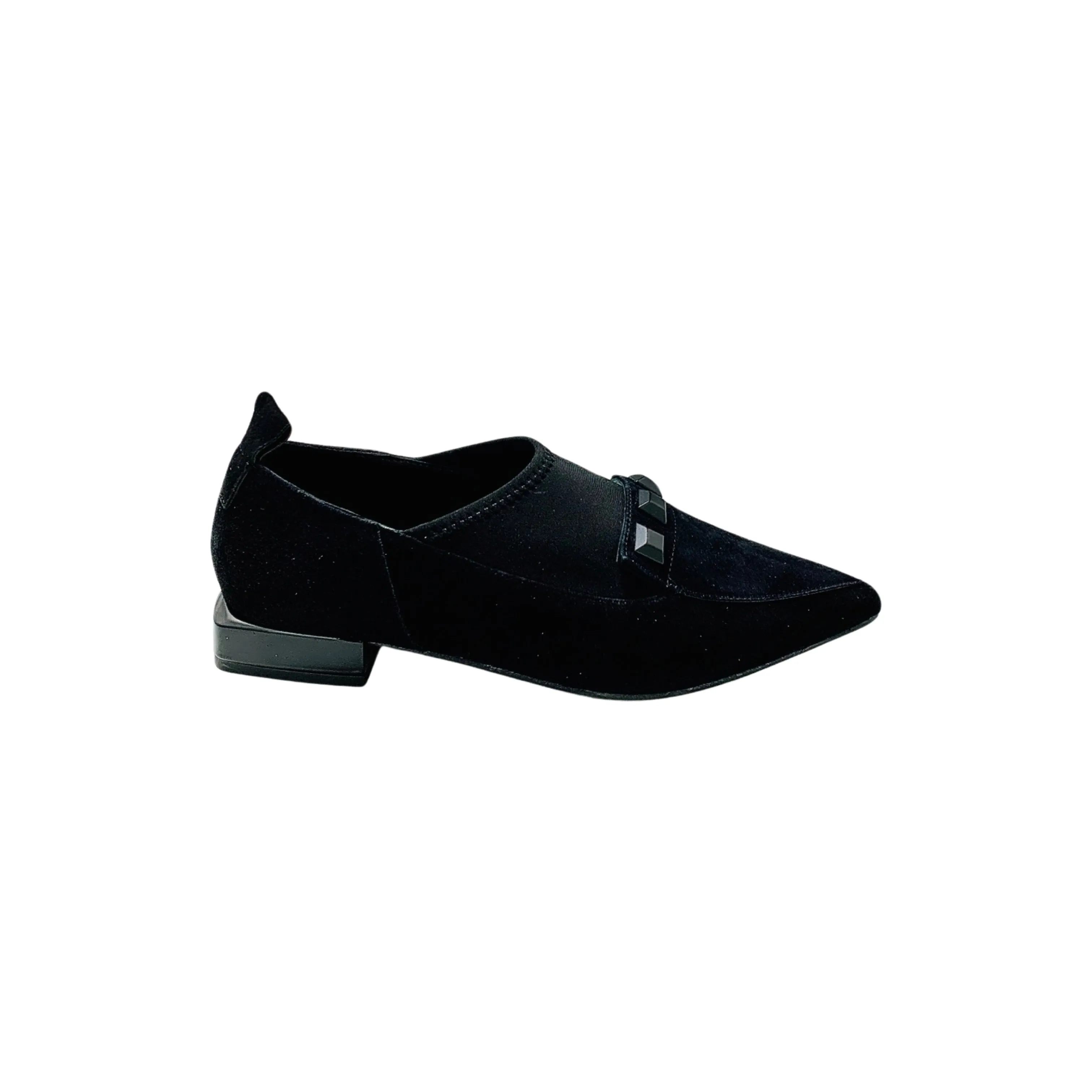 9034 Black Suede Flat