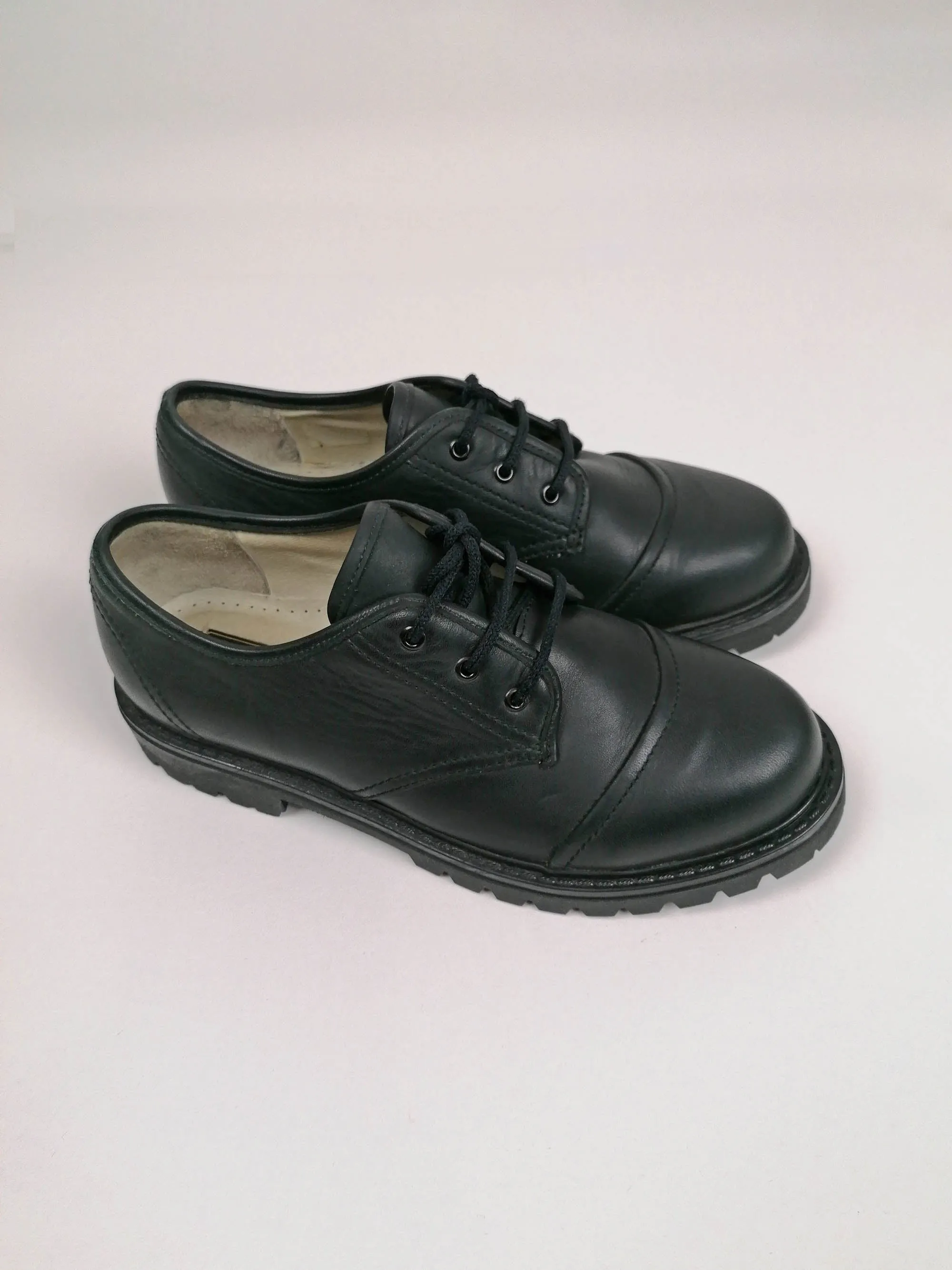 90's MONTANA BOPO Balck Leather Oxfords -Size EU 37