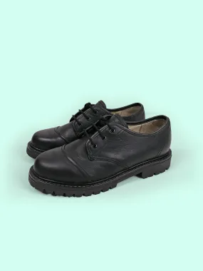 90's MONTANA BOPO Balck Leather Oxfords -Size EU 37