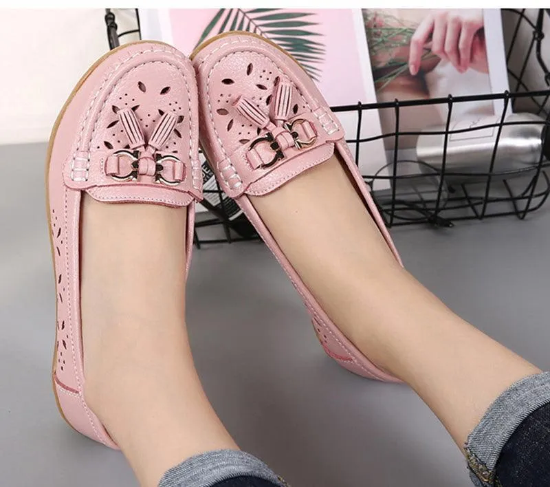 Ballerina Leather Flat Shoes