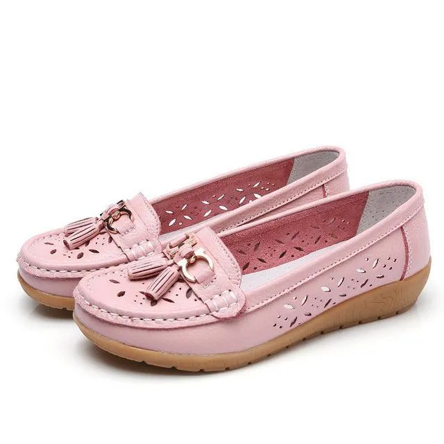 Ballerina Leather Flat Shoes