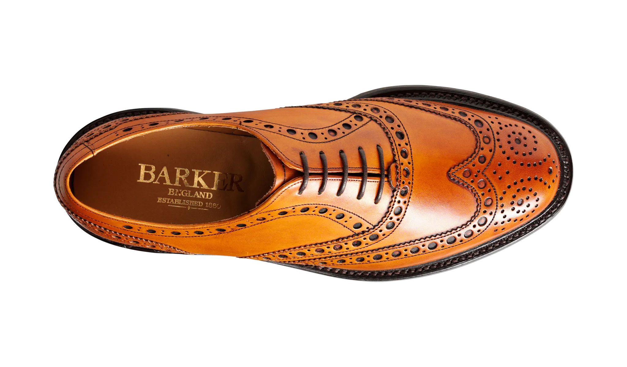 Barker Westfield  Full Brogue Calf Leather Shoe-  Cedar Calf