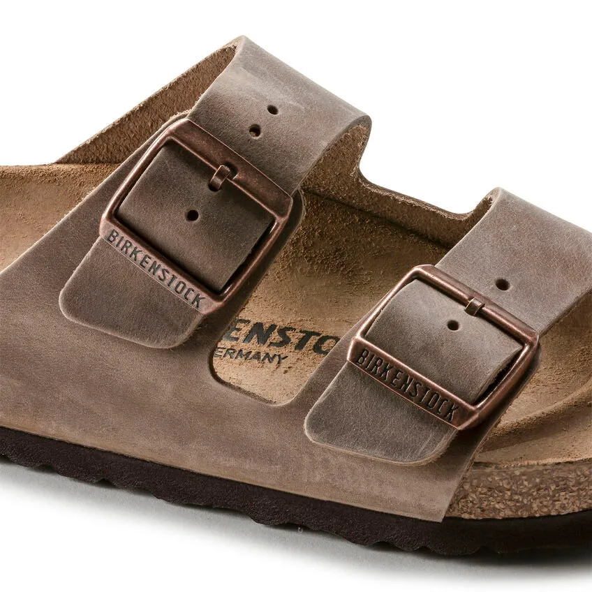 'Birkenstock USA' Women's Arizona Oiled Leather Sandal - Tobacco