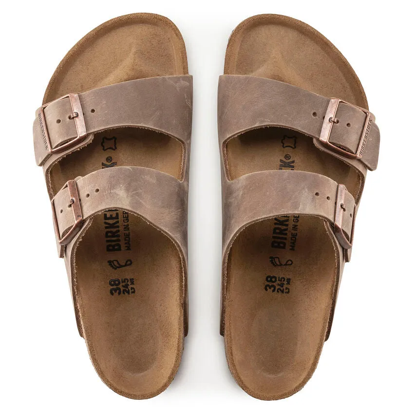 'Birkenstock USA' Women's Arizona Oiled Leather Sandal - Tobacco