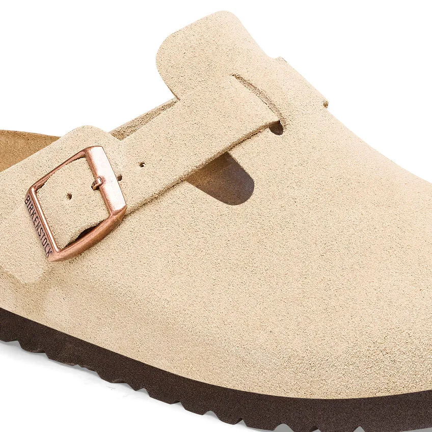 'Birkenstock' Women's Boston Suede Leather Clog - Latte Cream