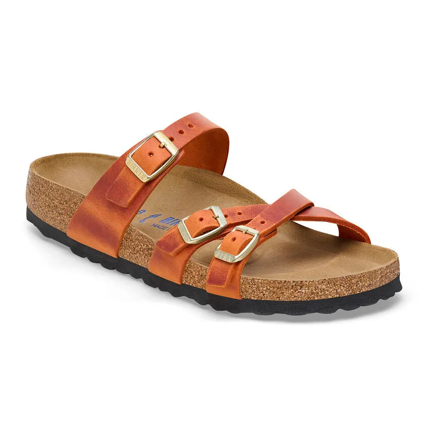 'Birkenstock' Women's Franca Oiled Leather Sandal - Burnt Orange