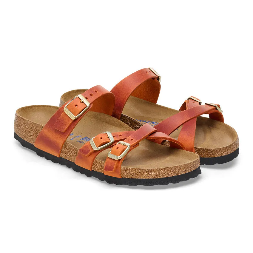 'Birkenstock' Women's Franca Oiled Leather Sandal - Burnt Orange