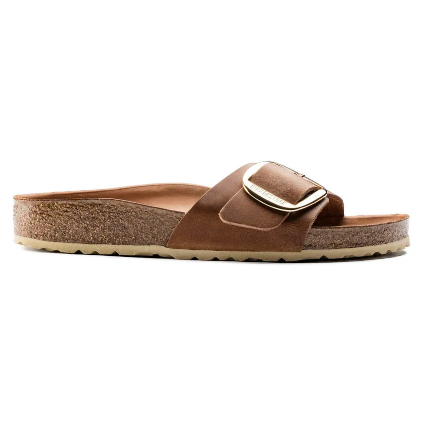 'Birkenstock' Women's Madrid Big Buckle Oiled Leather Sandal - Cognac