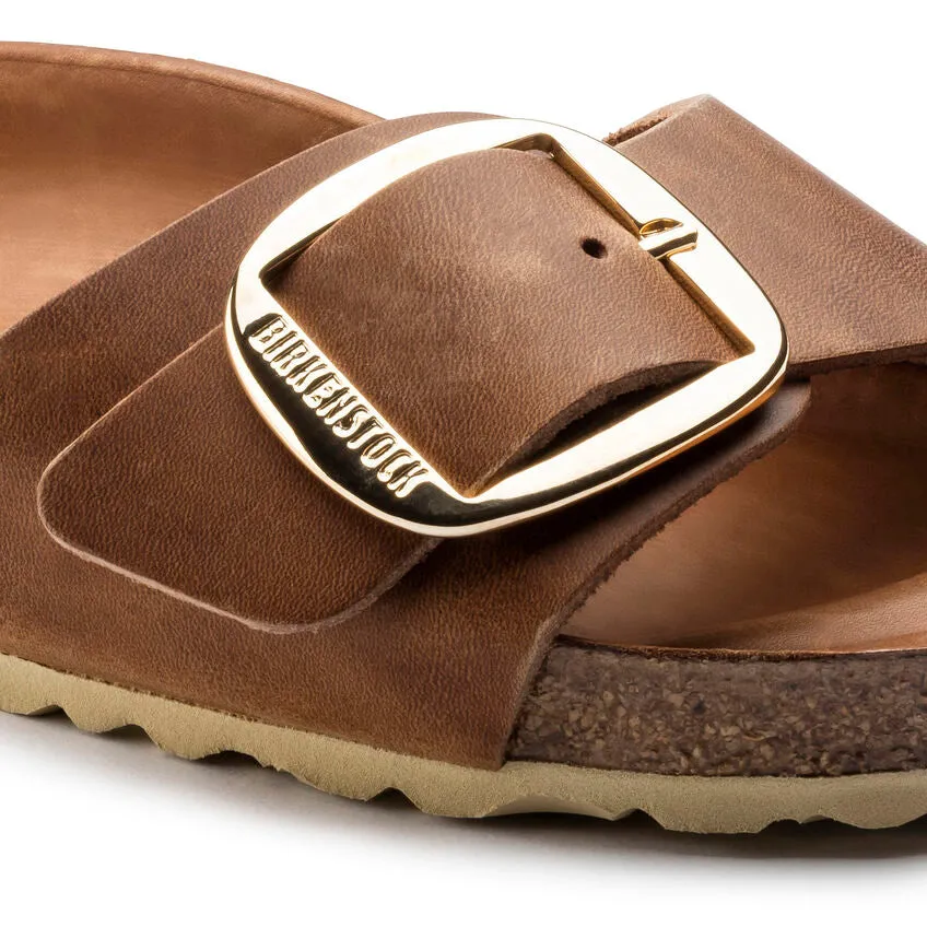 'Birkenstock' Women's Madrid Big Buckle Oiled Leather Sandal - Cognac