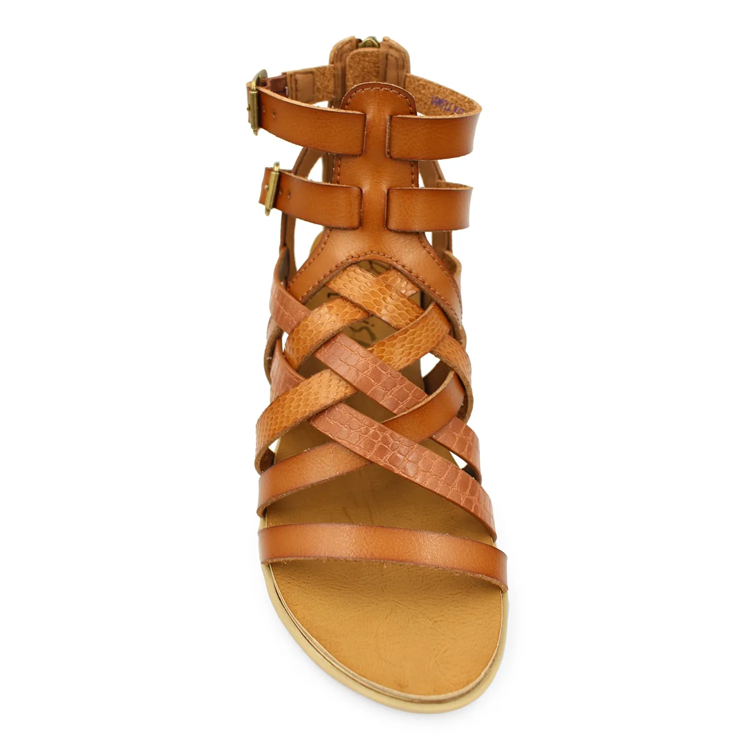 'Blowfish Malibu' Women's Bolivia Gladiator Sandal - Wood / Dyecut / Amazon Rawhide