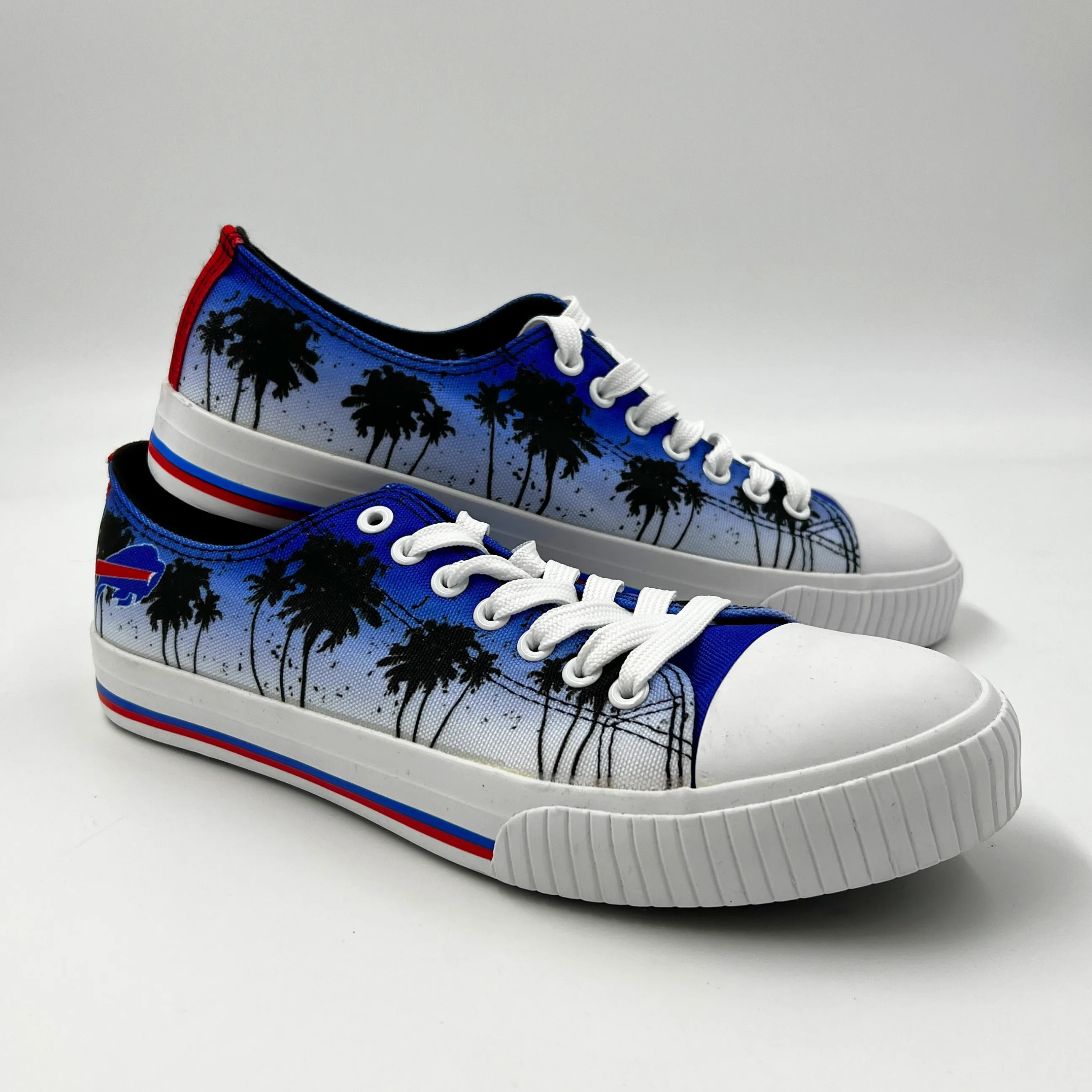 Buffalo Bills Sunset & Palm Trees Low Top Canvas Sneakers