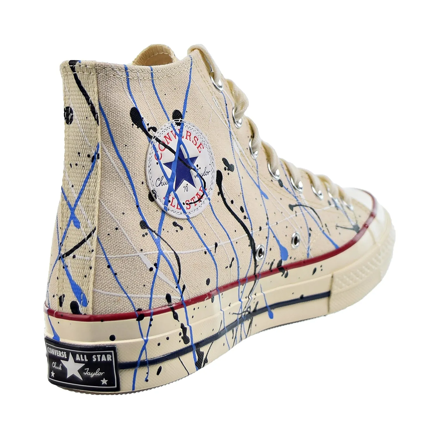 Converse Chuck 70 Hi Paint Splatter Men's Shoes Egret-Digital Blue