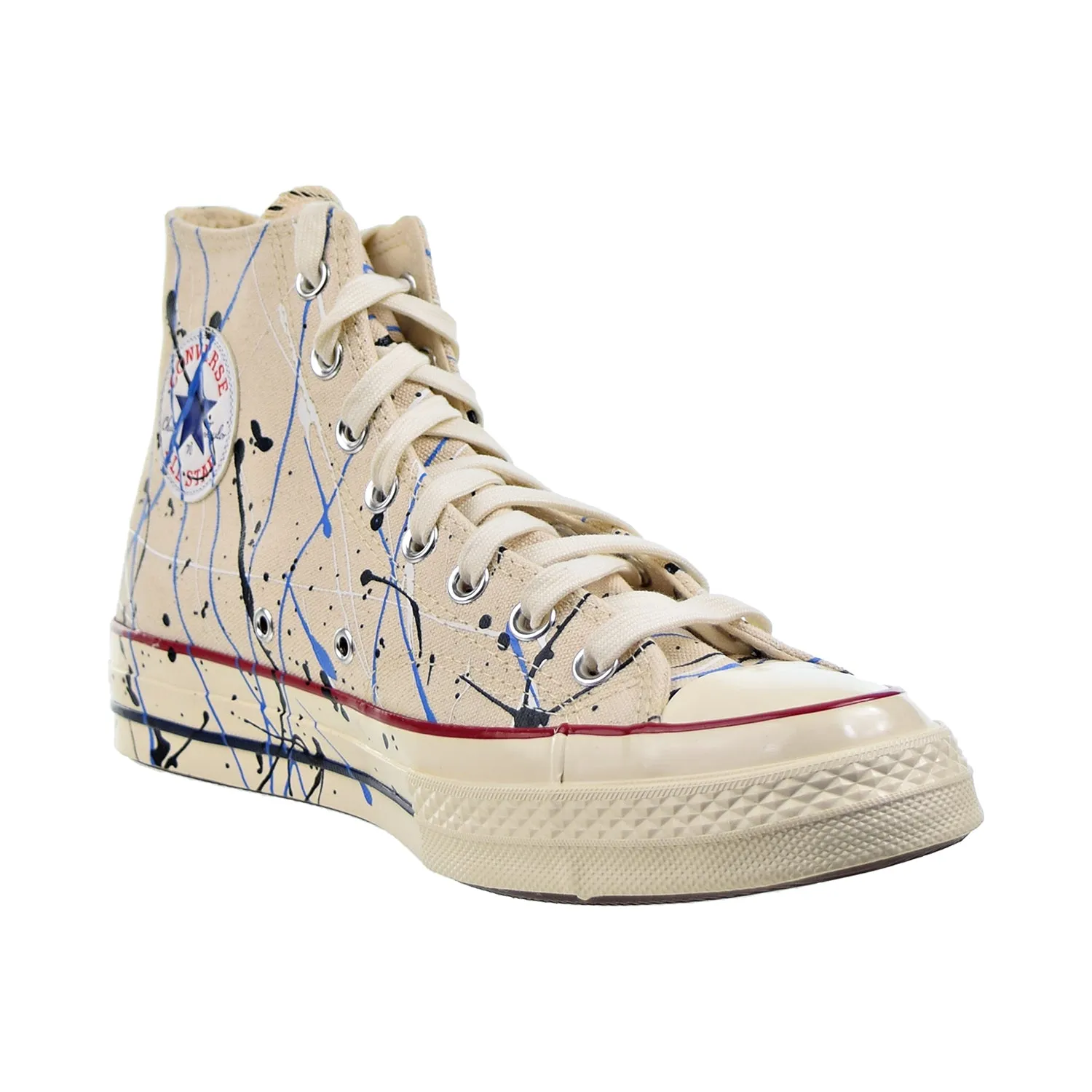 Converse Chuck 70 Hi Paint Splatter Men's Shoes Egret-Digital Blue