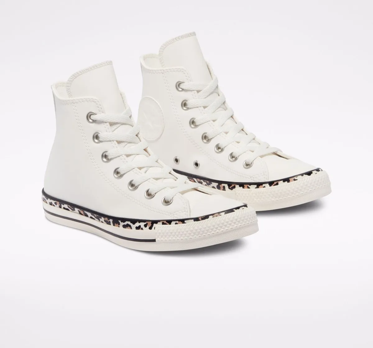 CONVERSE WOMEN'S CHUCK TAYLOR ALL STAR LEOPARD WHITE SHOE