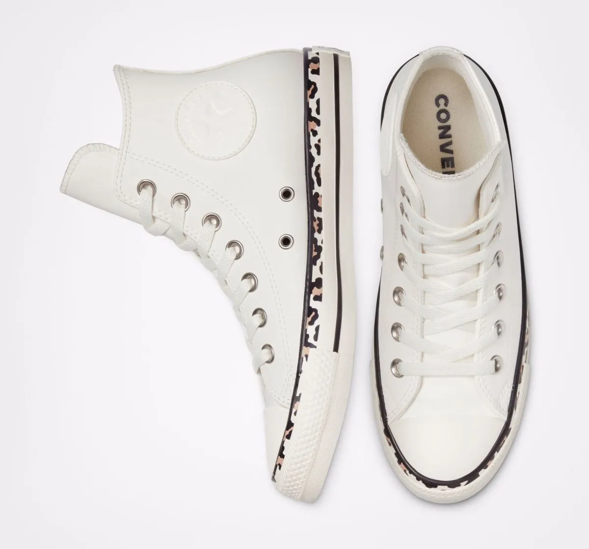 CONVERSE WOMEN'S CHUCK TAYLOR ALL STAR LEOPARD WHITE SHOE