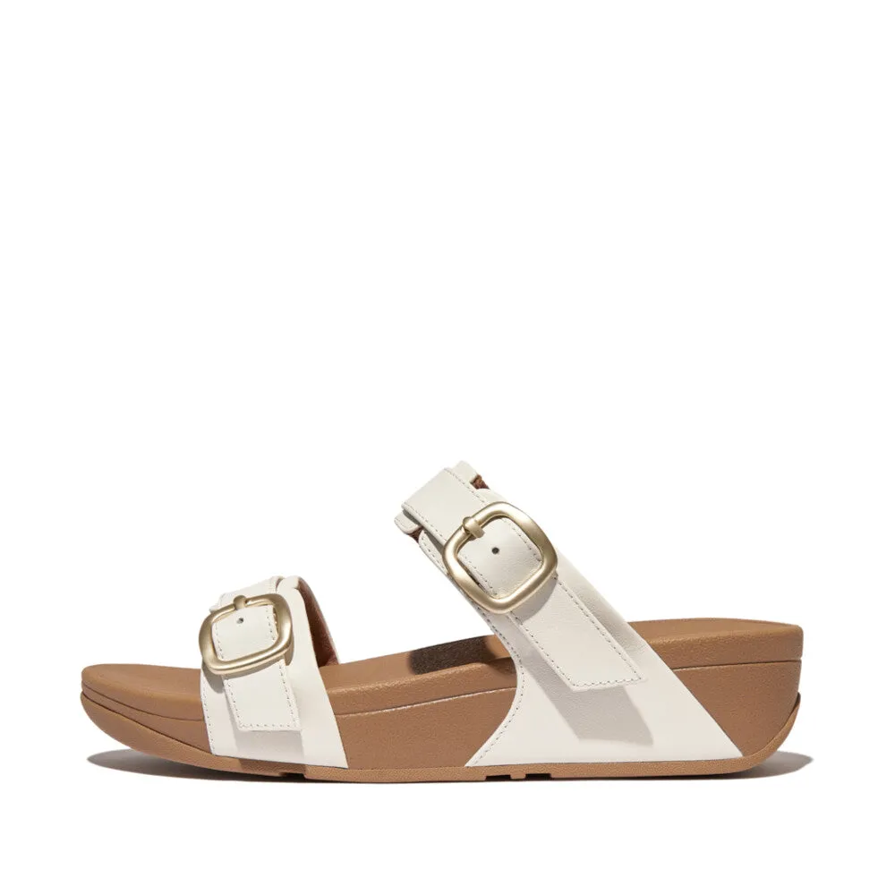 'FitFlop' Women's Lulu Adjustable Buckle Leather Slide Sandal - Urban White