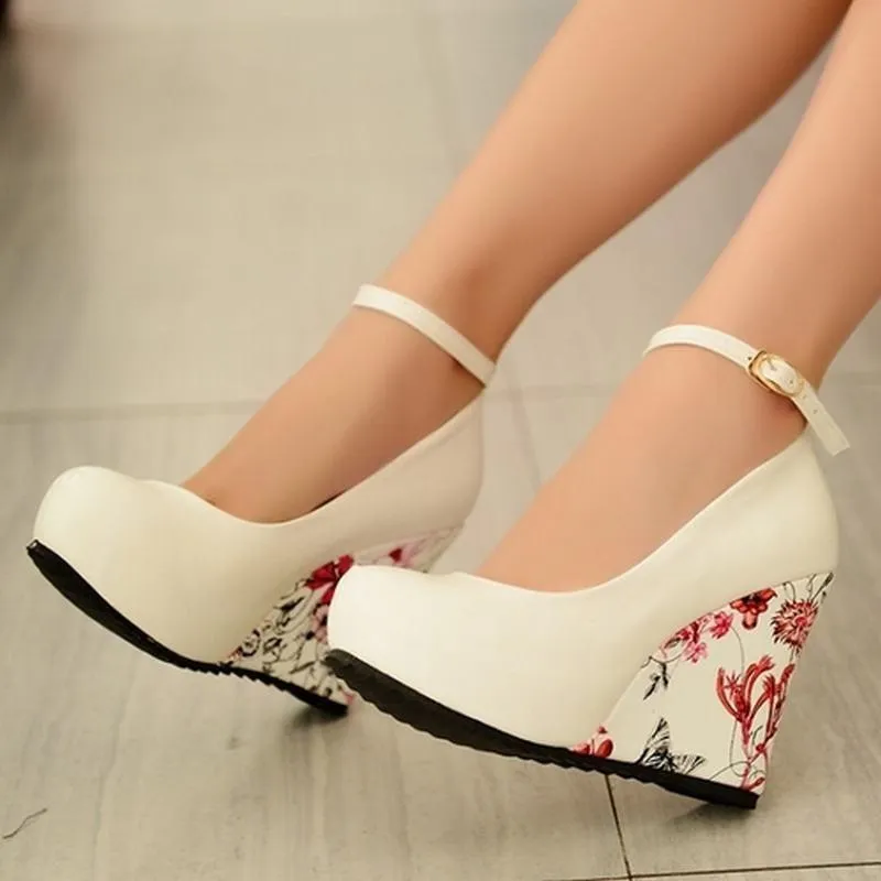 Floral Wedge Shoes