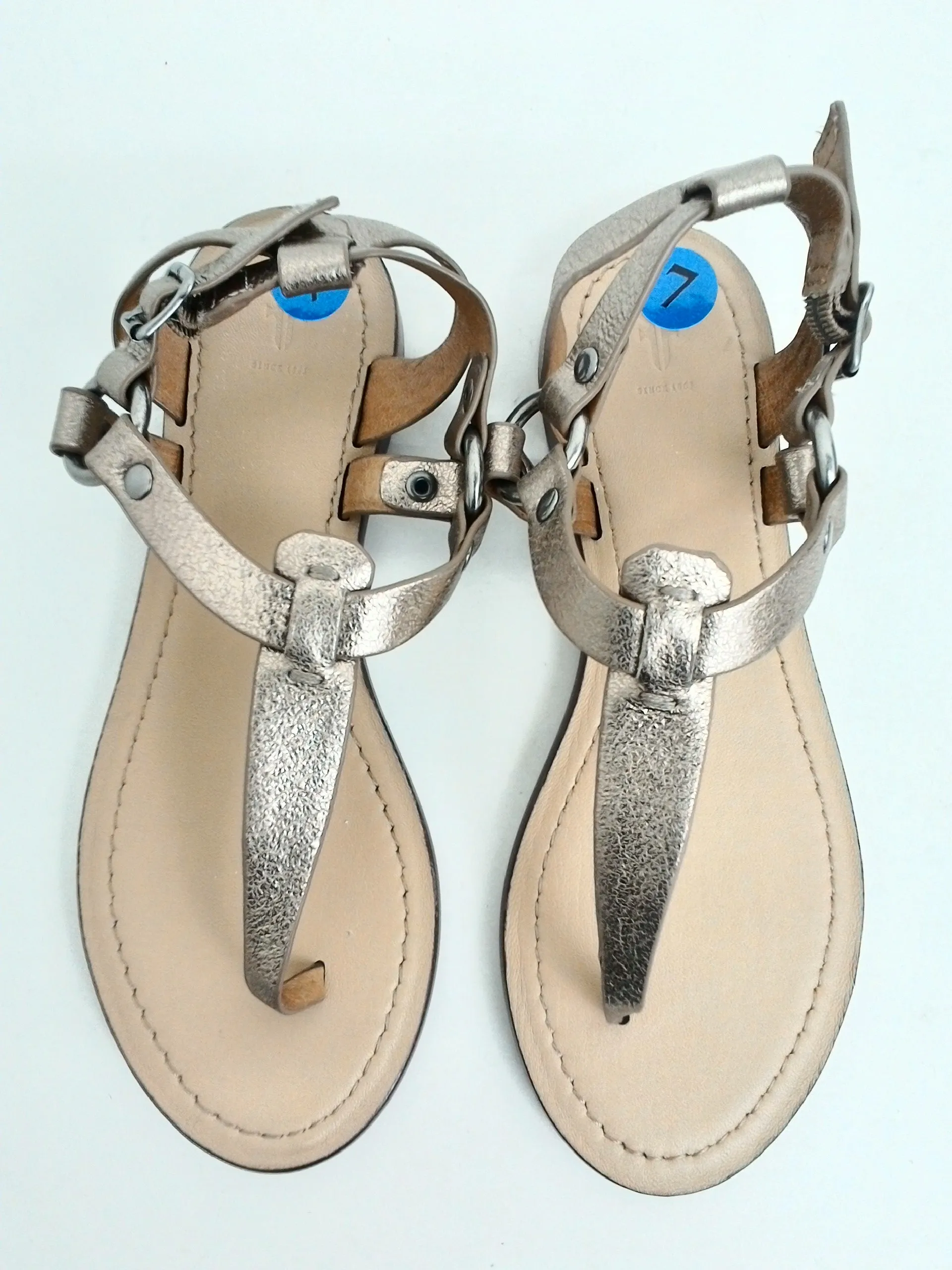 Frye Women's Gold/Pewter Thing Sandals Size 7 M