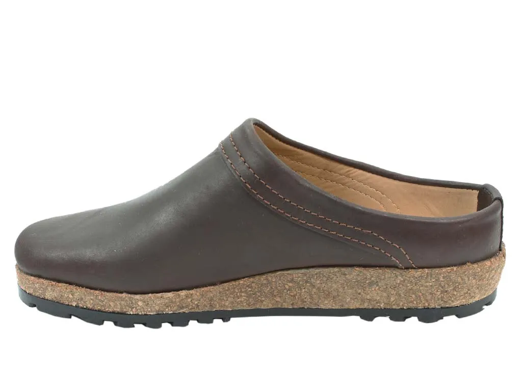 Haflinger Leather Clogs Malmo Brown