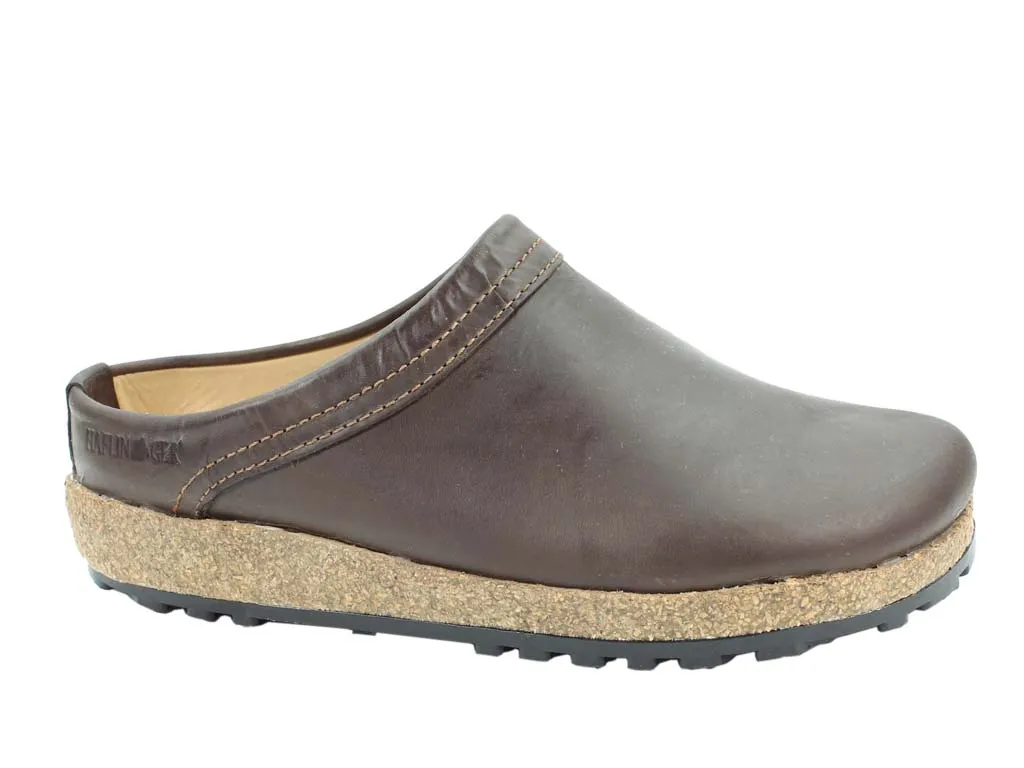 Haflinger Leather Clogs Malmo Brown