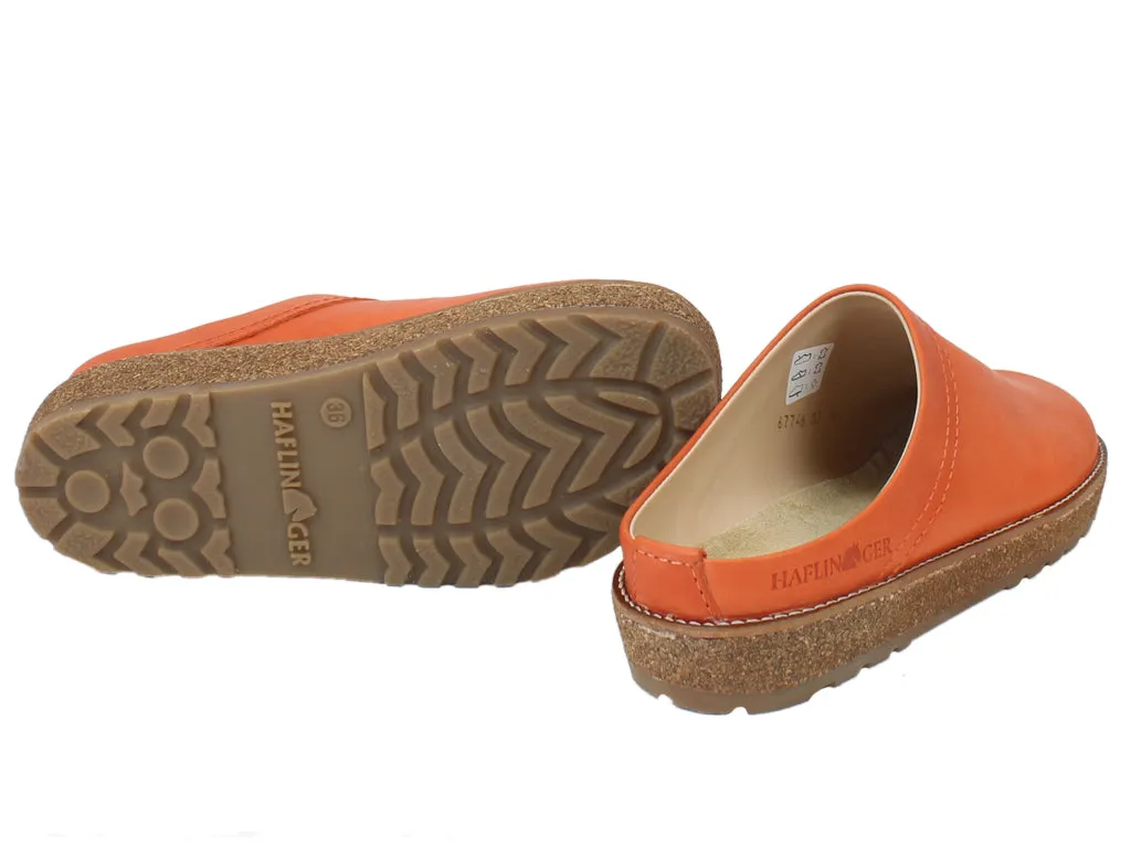 Haflinger Leather Clogs Travel Orange