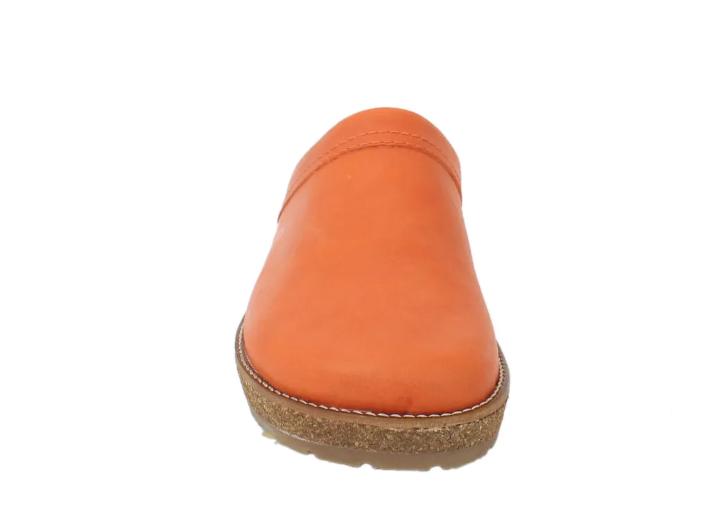 Haflinger Leather Clogs Travel Orange