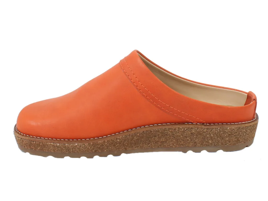 Haflinger Leather Clogs Travel Orange