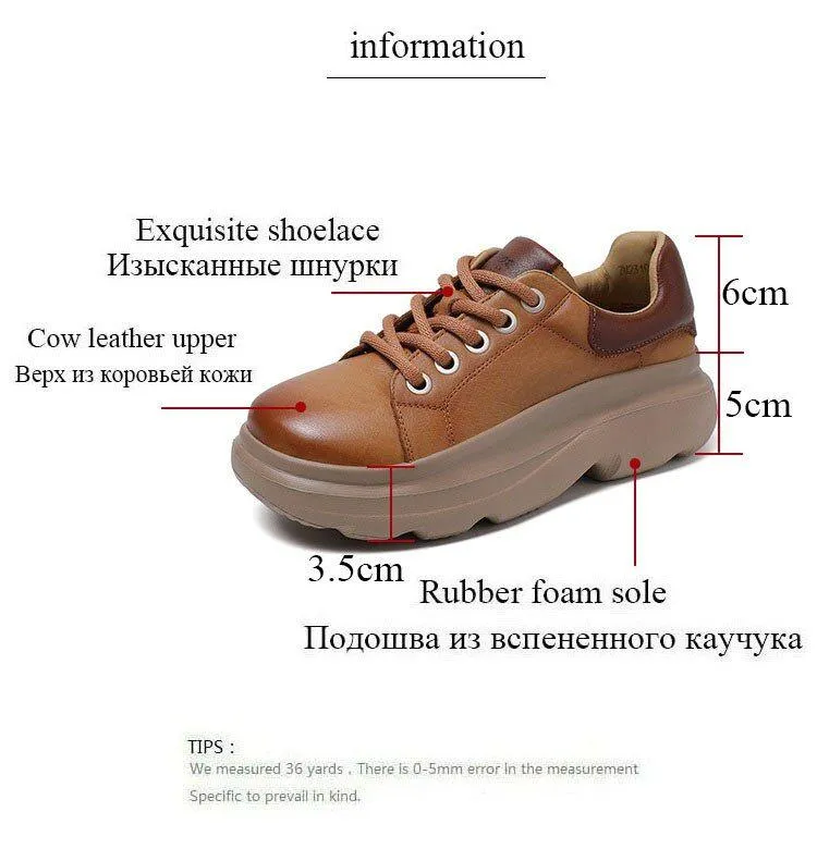 Handmade Genuine Leather Sneakers - Women's Casual Shoes WX1211