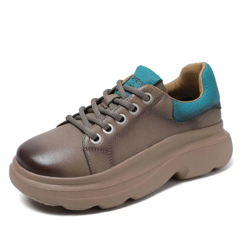 Handmade Genuine Leather Sneakers - Women's Casual Shoes WX1211