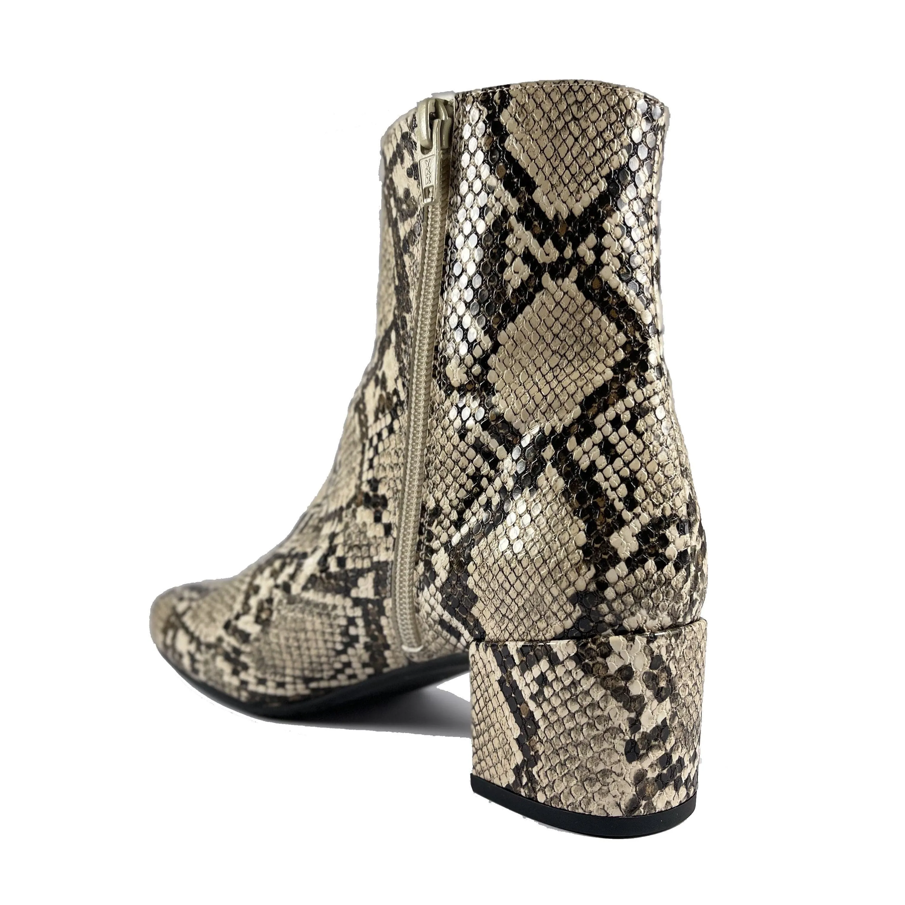 'Jacqui' vegan ankle boot by Zette Shoes - desert snakeskin