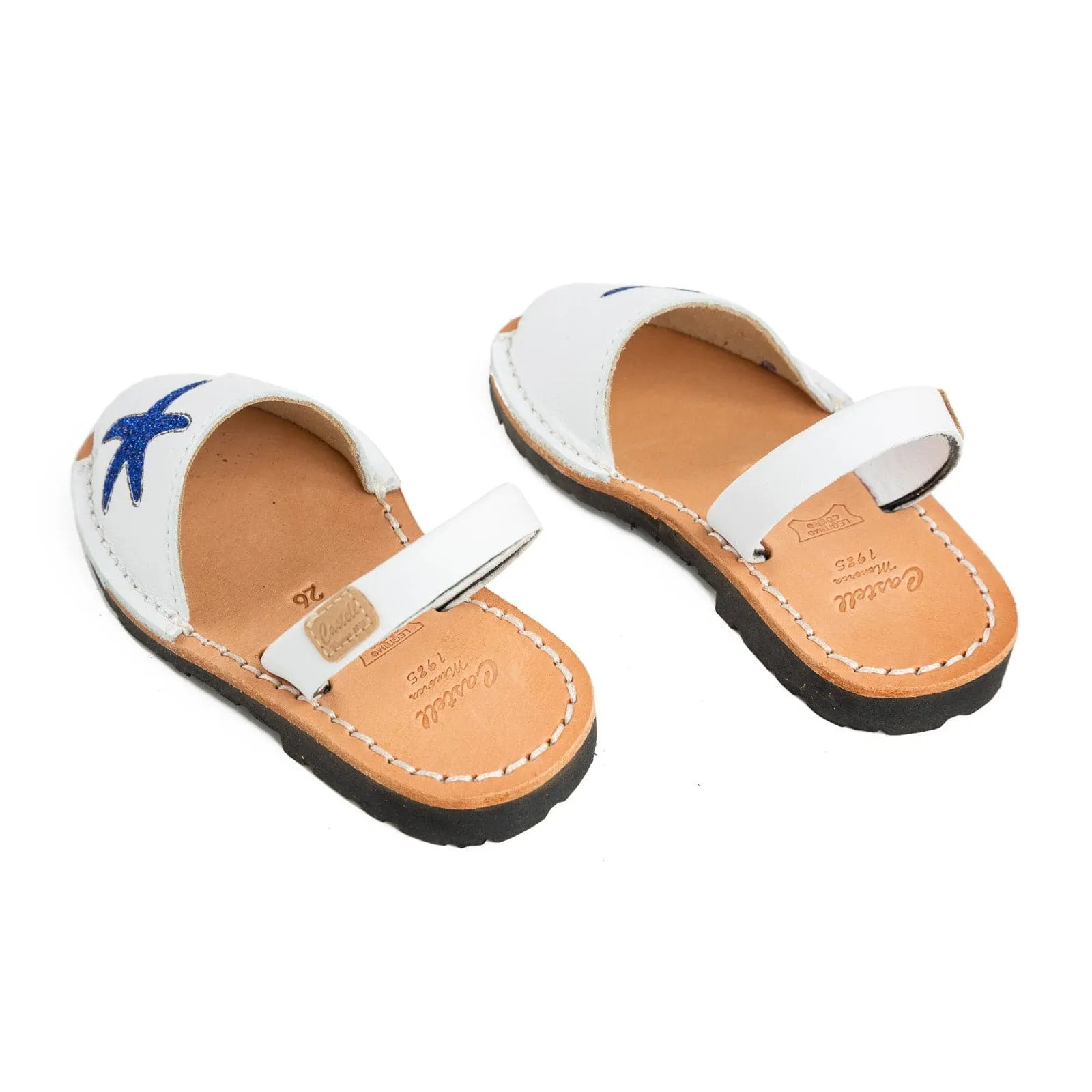 Kids' Basic Leather Menorcan Sandal With Open Toe - Iker 1929