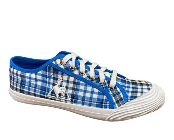 Le Coq Sportif women's checked canvas sneakers shoe Deuville Summer 1311581 blue