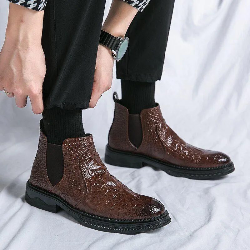 Leather Chelsea Ankle Boots - Men's Casual Shoes WC1253