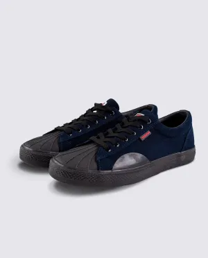 Leather Suede Low Top Sneakers Deep Navy