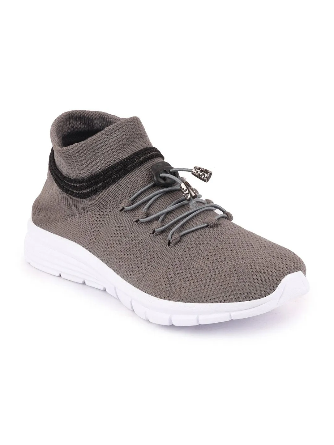 Men Grey Sports Lace-Up Outdoor Running Shoes