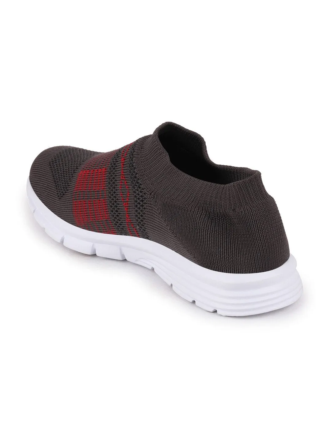 Men Grey Sports Slip-On Walking Shoes