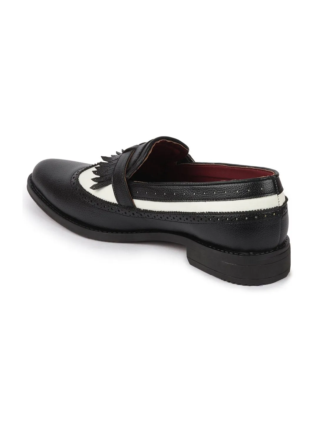 Men Party Black Single Strap Monk Slip On Shoes