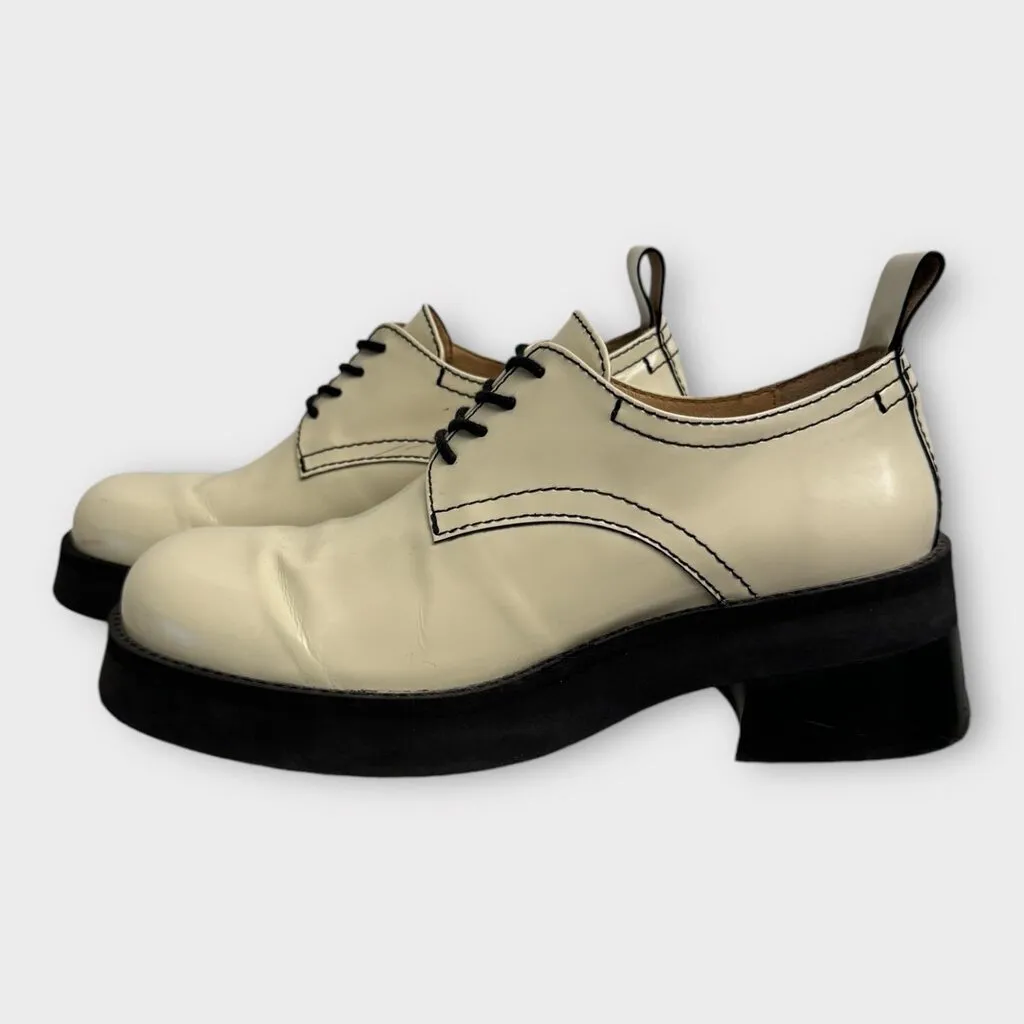 Miista Cream Leather Maud Chunky Shoes