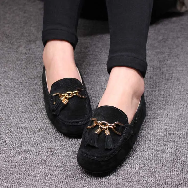 MIYAGINA Leather Women Shoes Female Casual Slip On Flats Loafers