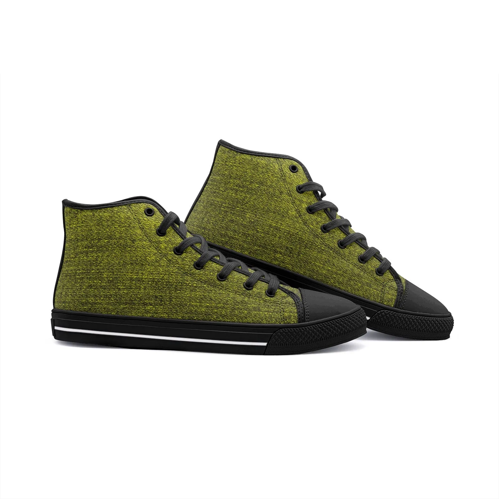 Our Best Canvas High Top Sneaker Men and Women Yellow Denim Pattern