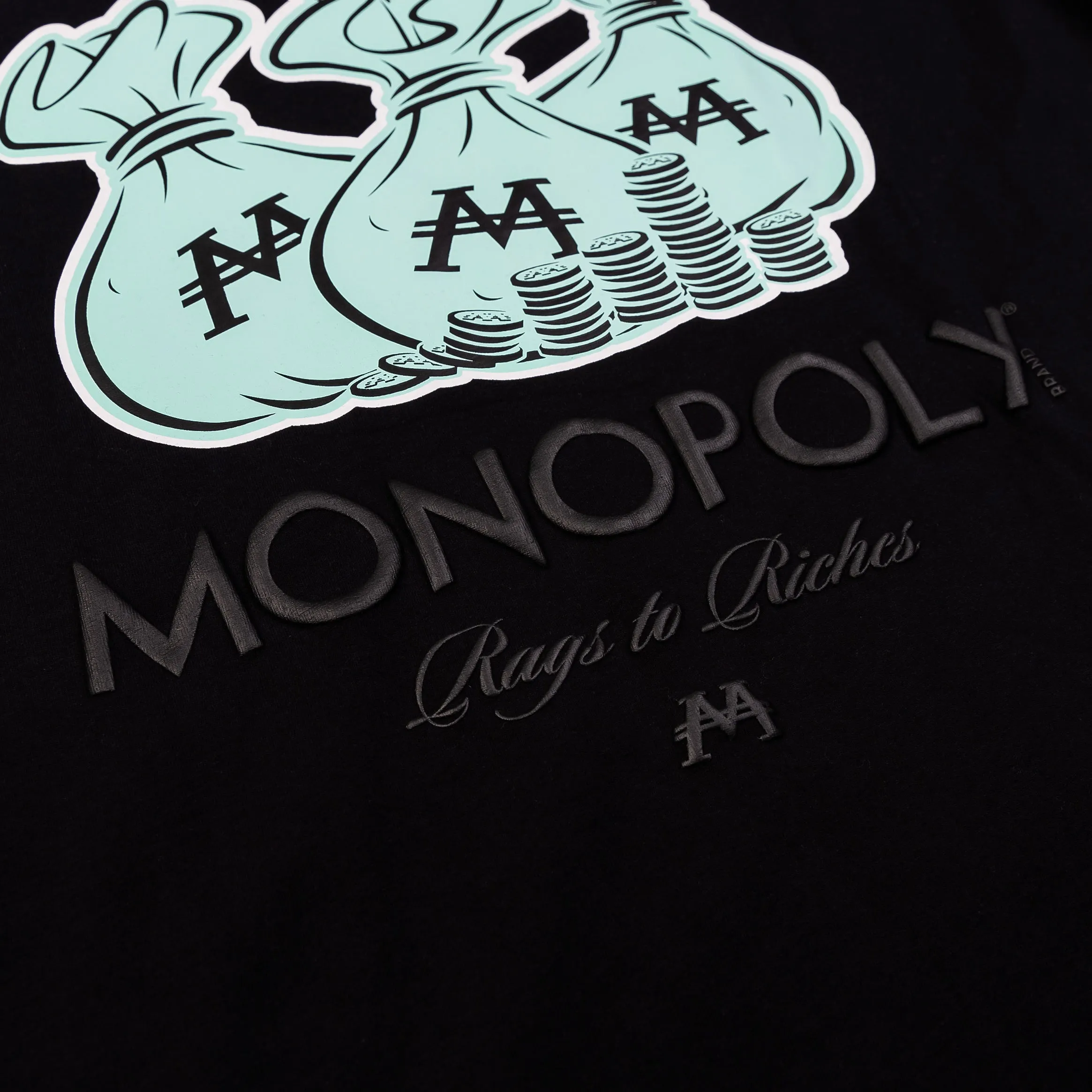 SP x Monopoly Riches Mens Short Sleeve Graphic Tee - Black/Blue