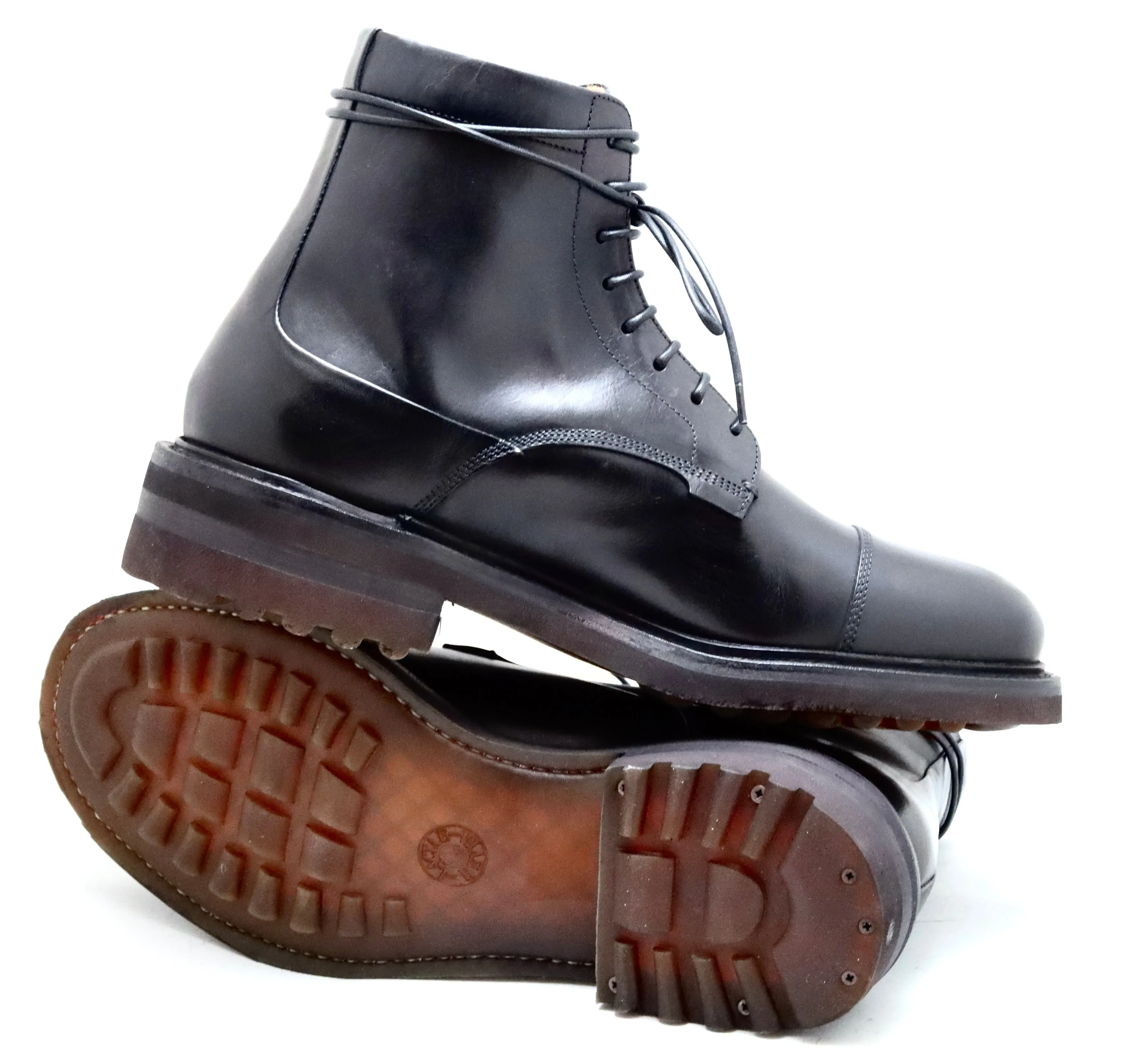 Toe cap derby Boot  | Black | calf