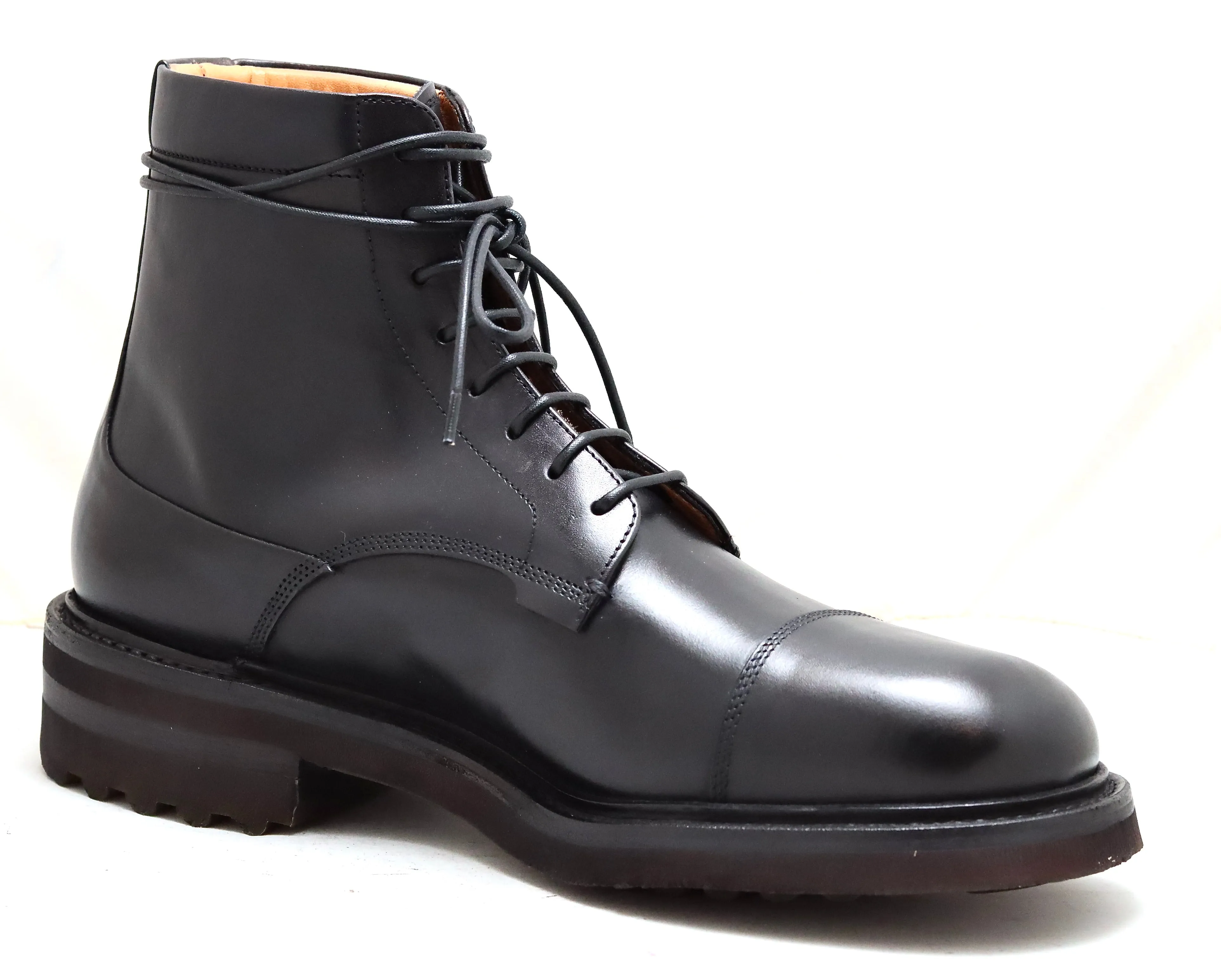 Toe cap derby Boot  | Black | calf