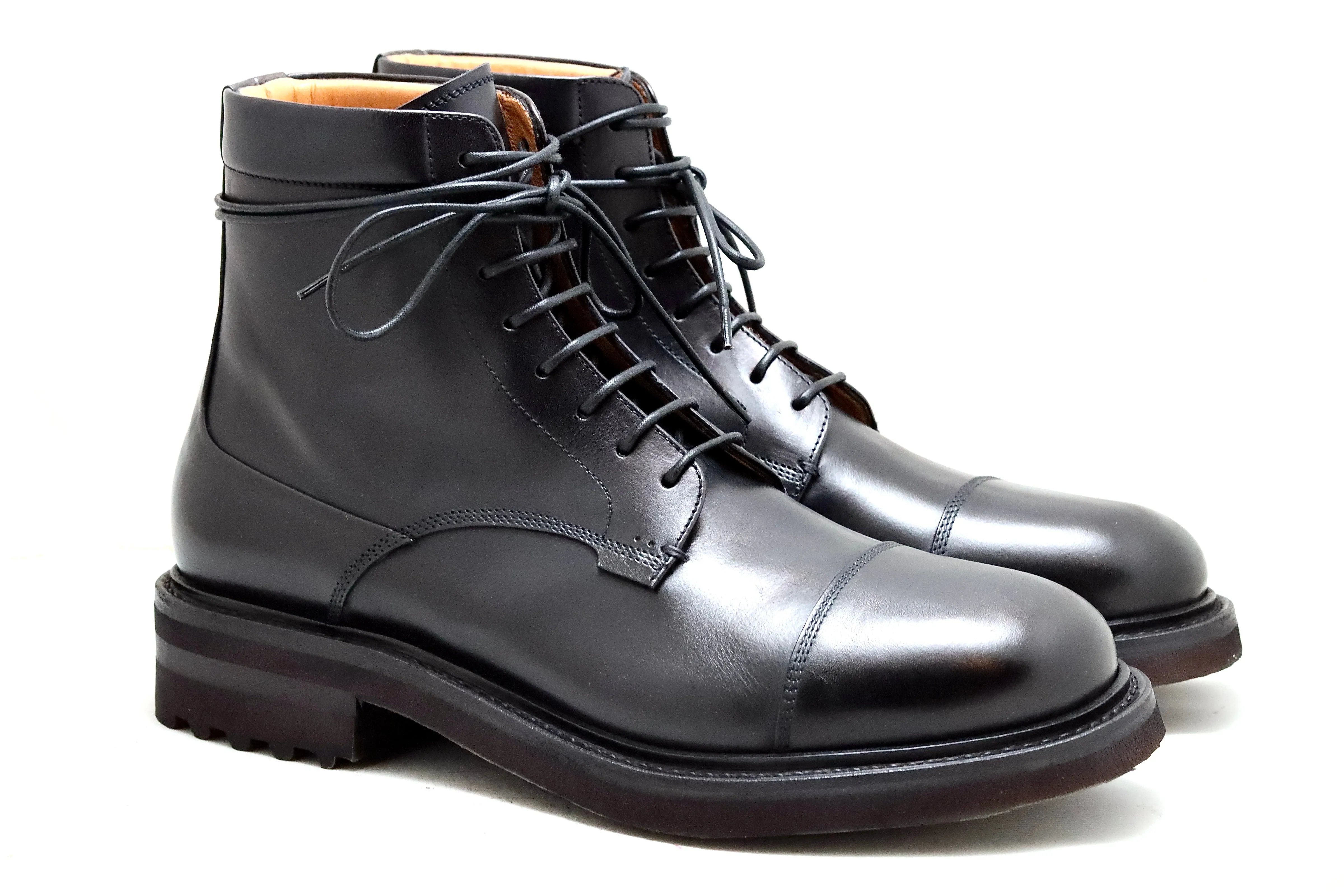 Toe cap derby Boot  | Black | calf