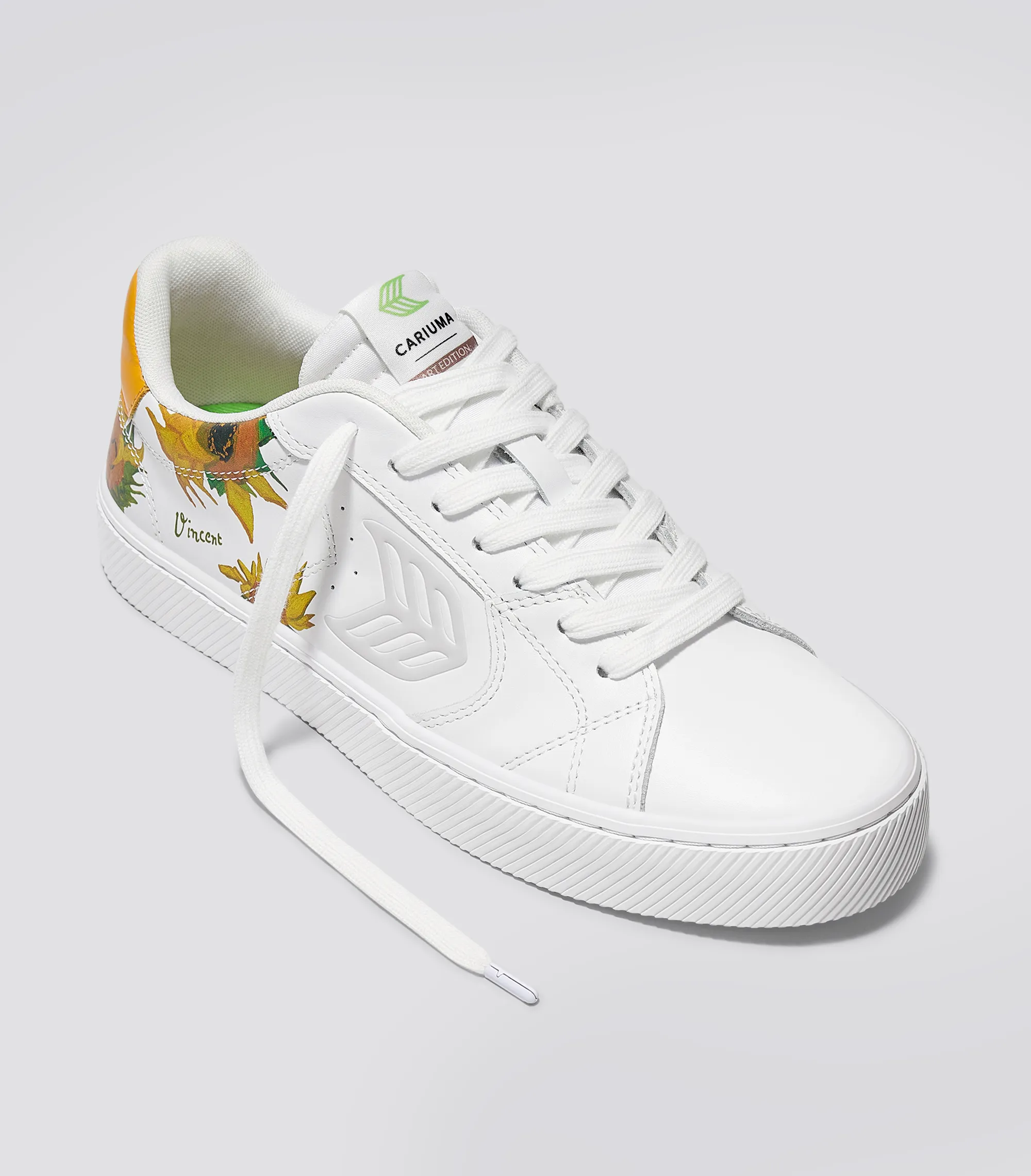 VGM SALVAS White Leather Sunflowers Sneaker Women