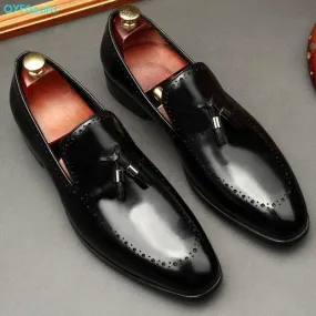 Vincenzo Patent Leather Tassel Loafer Shoes For Men