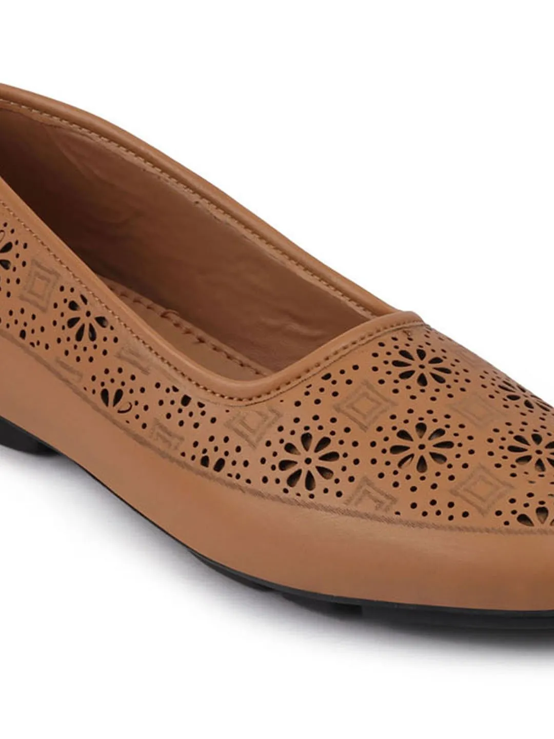 Women Camel Flat Slip On Ballerina