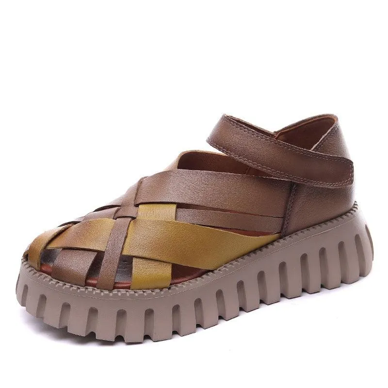 Women's Casual Shoes: RM308 Wedges Leather Gladiator Sandals in Mixed Colors