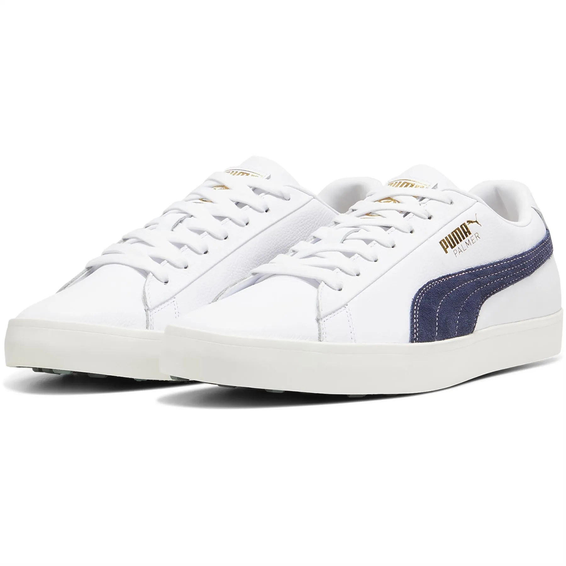 x AP Fusion Classic Golf Shoes White/Navy - SS24