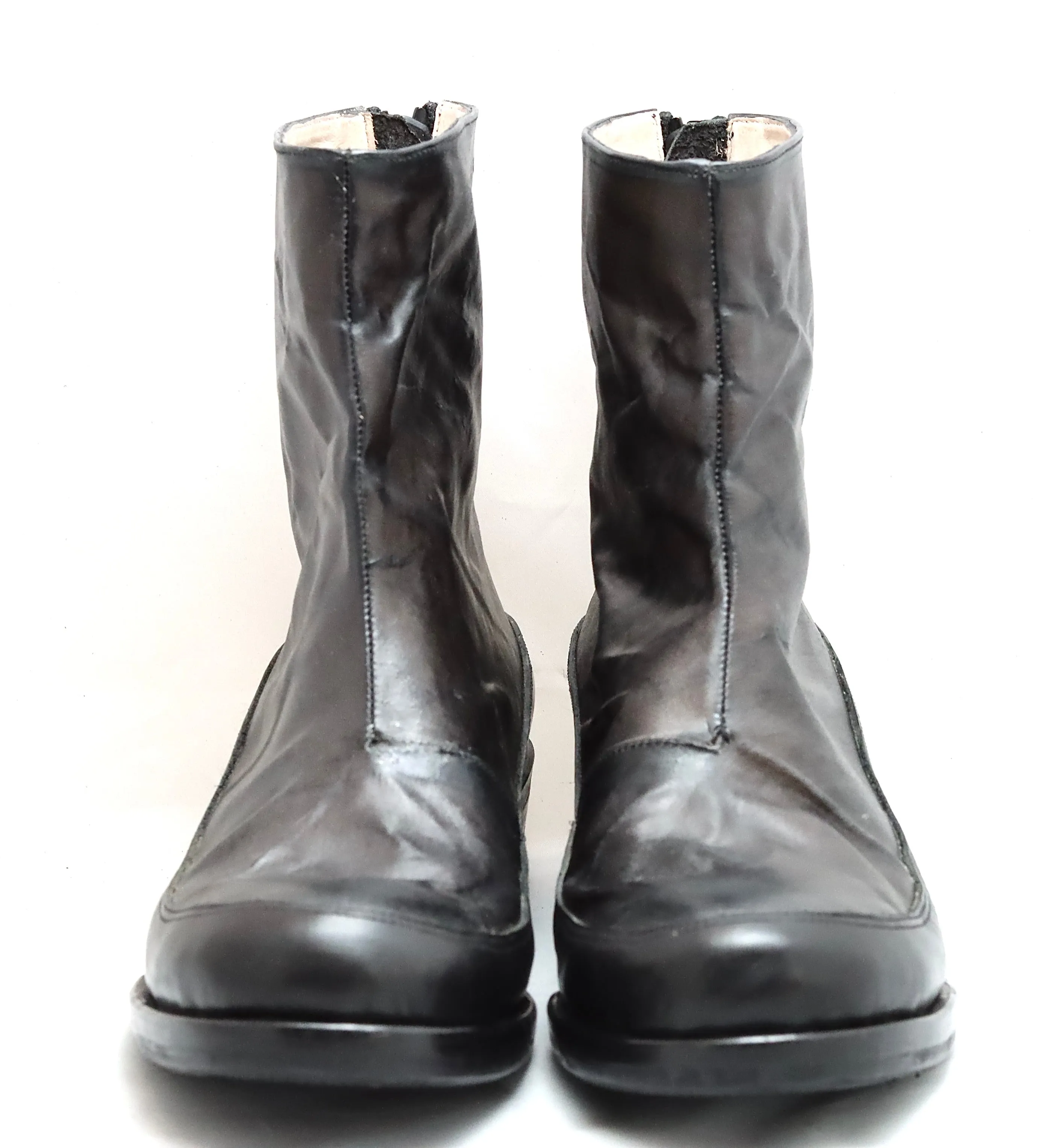 Zip back boot | grey  |transparent kangaroo and calf